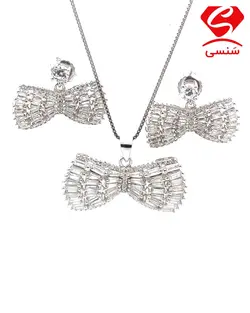 نیم ست نقره مدل پاپیون