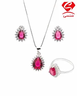 ست نقره طرح یاقوت سرخ
