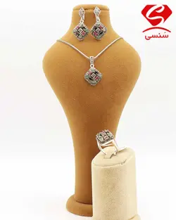 نیم ست نقره چند سنگ