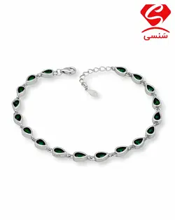 دستبند نقره طرح زمرد