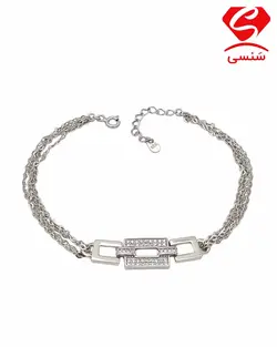 دستبند نقره مدل دل آرام