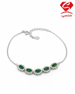 دستبند نقره زمرد سلطنتی