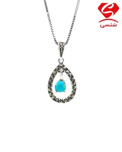 گردنبند نقره فیروزه کد 245