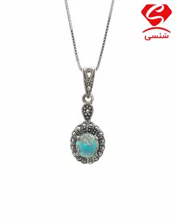 زنجیر آویز نقره فیروزه کد132