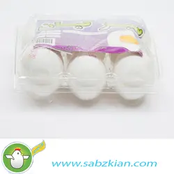 تخم مرغ 6 عددی سفید طلقی