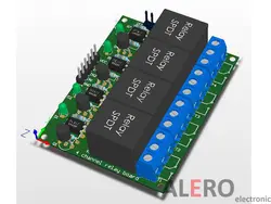 فایل PCB ماژول رله چهار کاناله با اپتوکوپلر - گروه الکترونیک آلرو