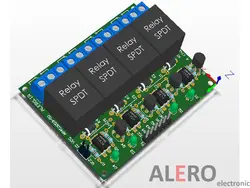 فایل PCB ماژول رله چهار کاناله با اپتوکوپلر - گروه الکترونیک آلرو