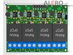 فایل PCB ماژول رله چهار کاناله با اپتوکوپلر - گروه الکترونیک آلرو