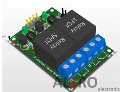 فایل PCB ماژول رله دو کاناله با اپتوکوپلر - گروه الکترونیک آلرو