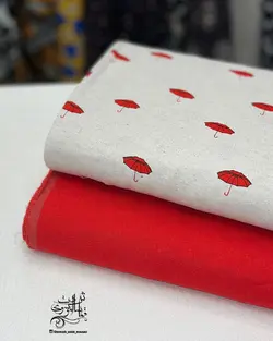 پارچه لینن  طرح دار ترک- طرح نخل،چتر و زنبور
