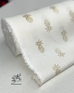 پارچه لینن طلاکوب طرح آناناس