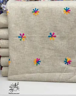 پارچه لینن کنفی گلدوزی - 7 طرح زیبا