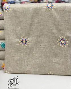 پارچه لینن کنفی گلدوزی - 7 طرح زیبا