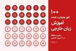 مجموعه 100 عکس کاور هایلایت آموزش زبان اینستاگرام طرح قرمز [HCP185]