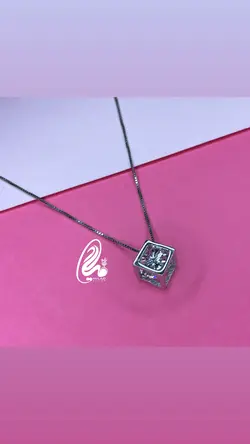گردنبند مکعب نقره کد Q7574