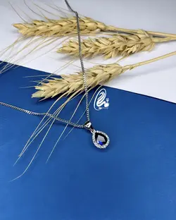 گردنبند نقره یاقوت کبود کد J63624