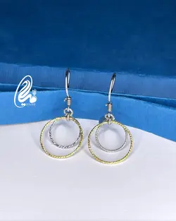 گوشواره نقره آویز حلقه ای کد Q5673