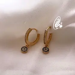گوشواره کلیپسی چشم نظر استیل کد J2342