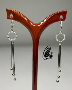 گوشواره نقره جواهری کد Q53111