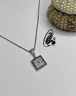 گردنبند نقره مدل چشم نظر کد Q7131