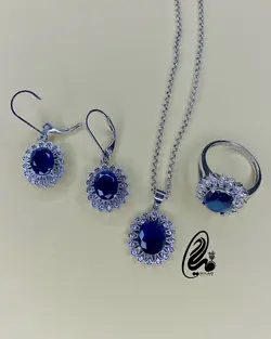 نیمست نقره یاقوت کبود کد NS7239