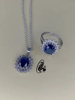 نیمست نقره یاقوت کبود کد NS7239