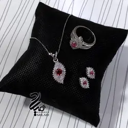 نیم ست نقره یاقوت سرخ کد NS9301