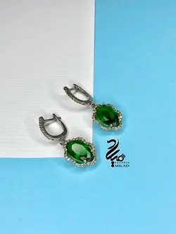 گوشواره نقره جواهری کد Q97645