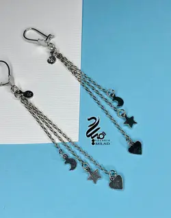 گوشواره نقره آویز کد Q9443