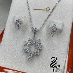 نیمست نقره طرح گل کد NS6533