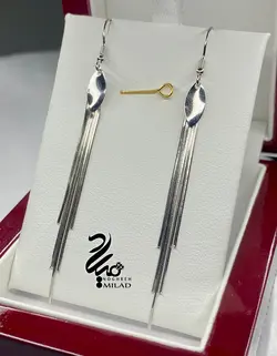 گوشواره نقره مدل رشته ای کد Q2421