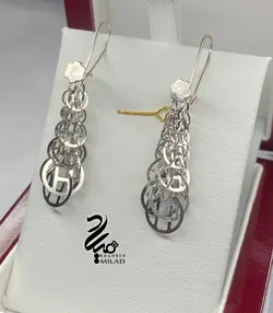 گوشواره نقره مدل لیزرکات کد Q9689