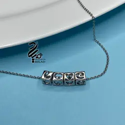 گردنبند نقره مدل لاو کد J8656