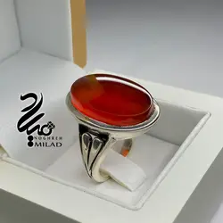 انگشتر مردانه نقره عقیق سرخ یمنی کد M22240