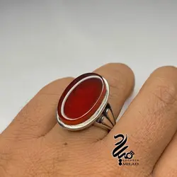 انگشتر مردانه نقره عقیق سرخ یمنی کد M22240