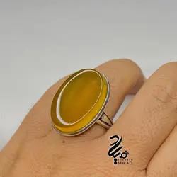 انگشتر مردانه نقره عقیق زرد یمنی کد M22110