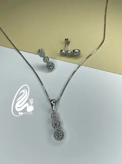 نیمست جواهری نقره فلاور کد NS8573