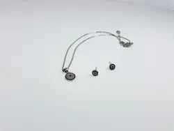 نیم ست طرح جواهر چشم نظر نگین کاری (برند zj)