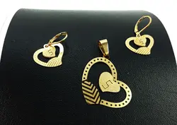 نیم ست مشابه طلا طرح قلب با حرف S