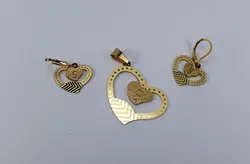 نیم ست مشابه طلا طرح قلب با حرف S