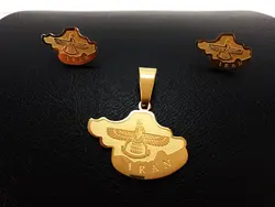 نیم ست مشابه طلا نقشه ایران با فروهر