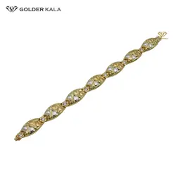 دستبند طلا گلدار کد 1866