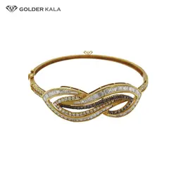 دستبند طلا طرح نگین دار مدل 2124