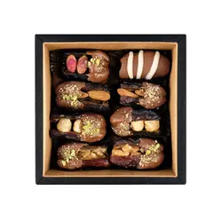 خرما شکلاتی چهار مغز 8 عددی tearink - تیرینک | دمنوش، قهوه، چای، شکلات