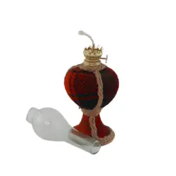 چراغ نفتی سفالی طرح جاجیمی - چارشین