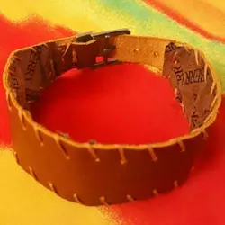بازوبند حرز امام جواد علیه السلام مدل بند ساعتی(چرم طبیعی) +کپی حرز امام جواد (ع)