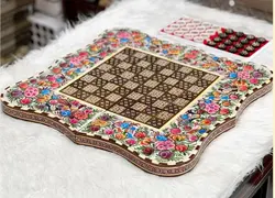 تخته نرد خاتم گل و مرغ لبه دالبری