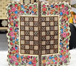 تخته نرد خاتم گل و مرغ لبه دالبری