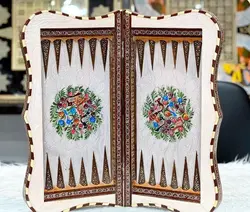 تخته نرد خاتم گل و مرغ لبه دالبری
