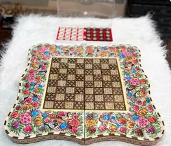 تخته نرد خاتم گل و مرغ لبه دالبری